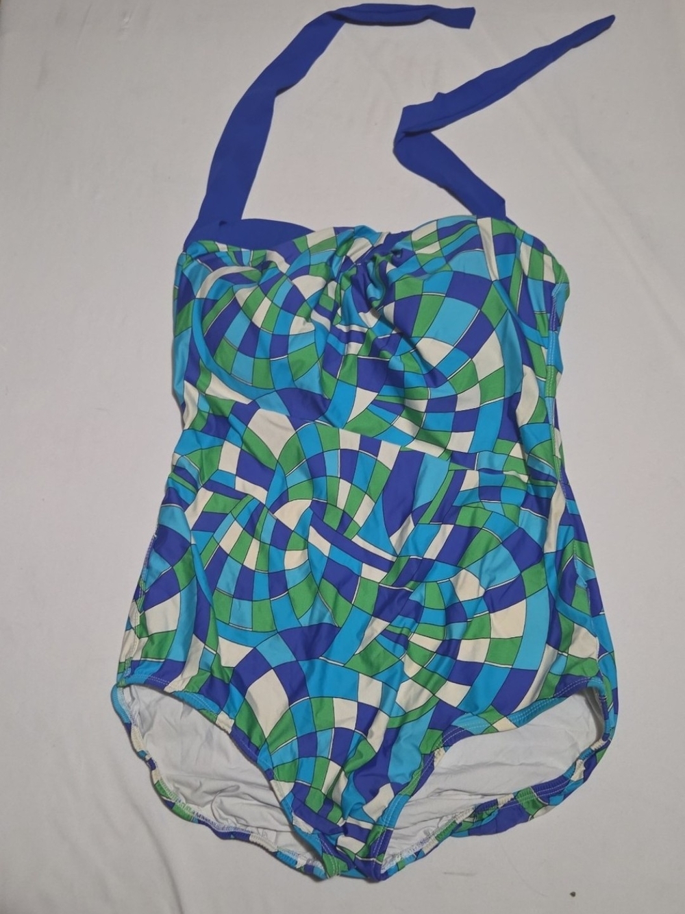 Tara grinna women's size 16 blue Patterned 1 piece bathing suit #29